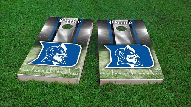 NCAA Field (Duke Blue Devils) Themed Custom Cornhole Board Design