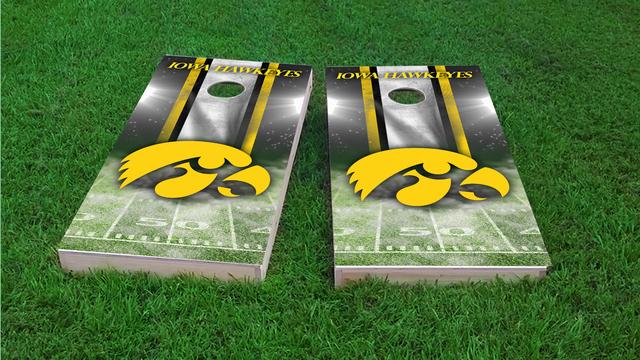 NCAA Field (Iowa Hawkeyes) Themed Custom Cornhole Board Design