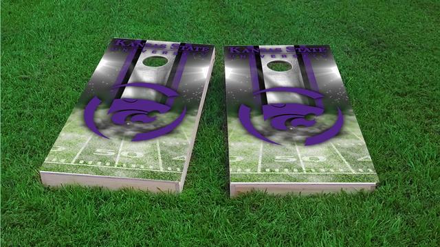 NCAA Field (Kansas State Wildcats) Themed Custom Cornhole Board Design