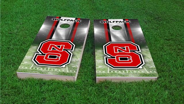 NCAA Field (NC State Wolfpack) Themed Custom Cornhole Board Design