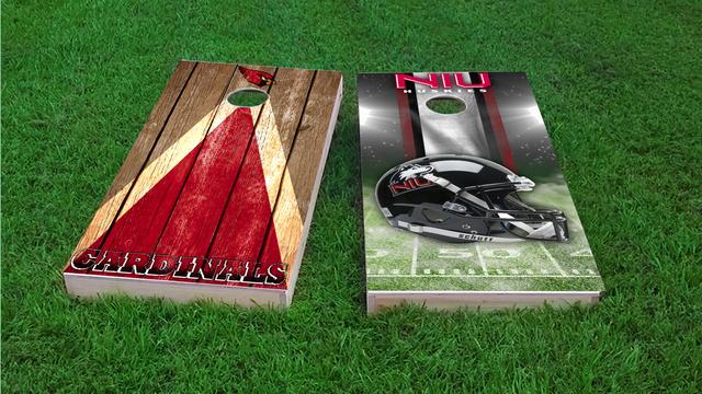NCAA Field (Northern Illinois Huskies) Themed Custom Cornhole Board Design