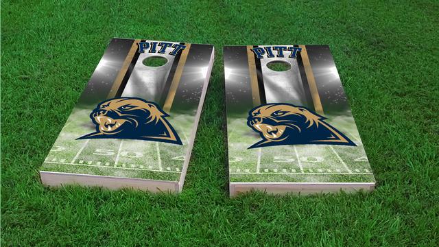 NCAA Field (Pitt Panthers) Themed Custom Cornhole Board Design