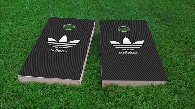 Adidas Themed Custom Cornhole Board Design