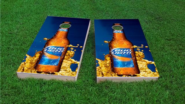 Bud Light Themed Custom Cornhole Board Design