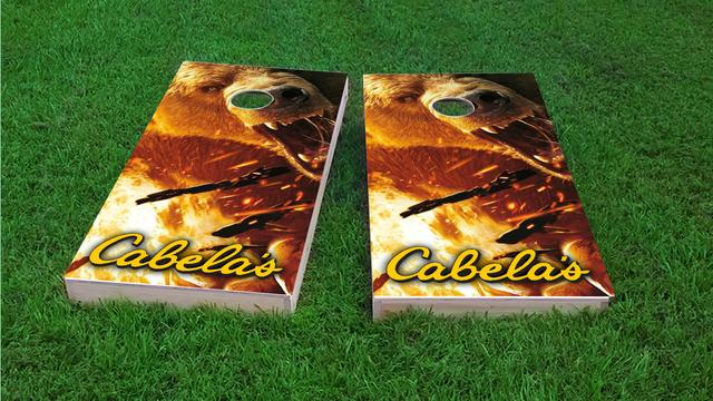 Cabela's Themed Custom Cornhole Board Design