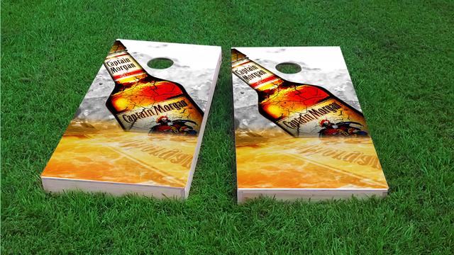 Captain Morgan Themed Custom Cornhole Board Design