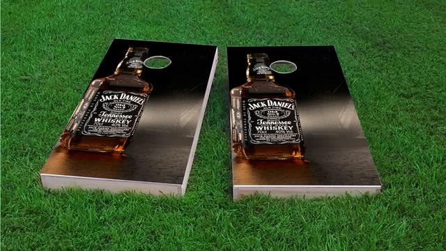 Jack Daniels Themed Custom Cornhole Board Design