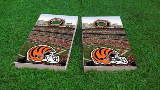 NFL Stadium (Cincinnati Bengals) Themed Custom Cornhole Board Design