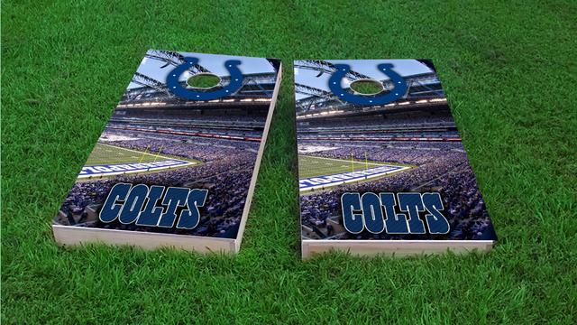 NFL Stadium (Indianapolis Colts) Themed Custom Cornhole Board Design