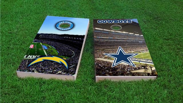 NFL Stadium (Dallas Cowboys) Themed Custom Cornhole Board Design