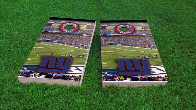 NFL Stadium (New York Giants) Themed Custom Cornhole Board Design