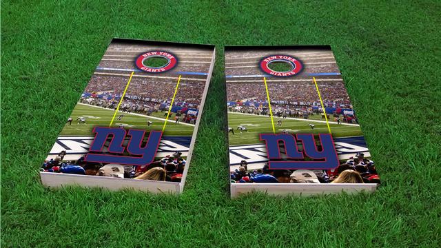 NFL Stadium (New York Giants) Themed Custom Cornhole Board Design