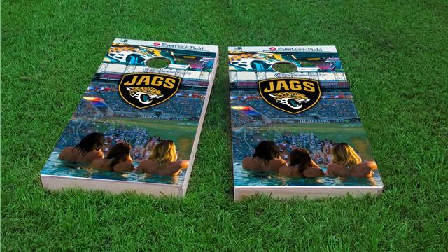NFL Stadium (Jacksonville Jaguars) Themed Custom Cornhole Board Design