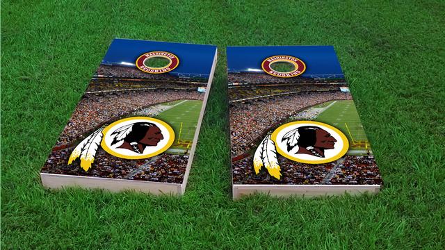 NFL Stadium (Washington Redskins) Themed Custom Cornhole Board Design