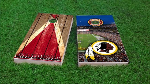 NFL Stadium (Washington Redskins) Themed Custom Cornhole Board Design