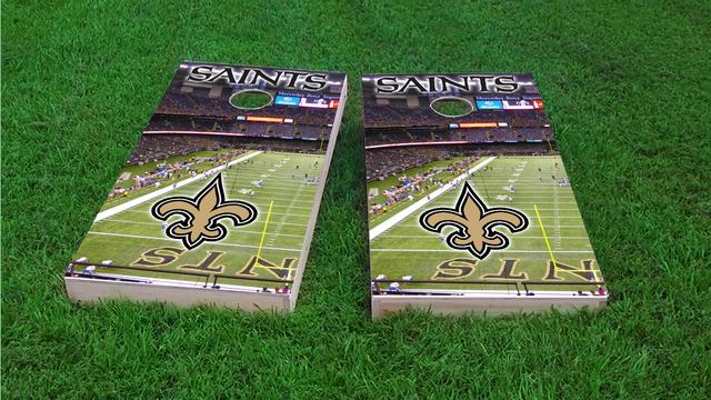 NFL Stadium (New Orleans Saints) Themed Custom Cornhole Board Design