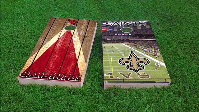 NFL Stadium (New Orleans Saints) Themed Custom Cornhole Board Design