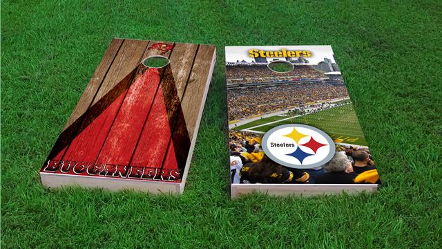 NFL Stadium (Pittsburgh Steelers) Themed Custom Cornhole Board Design