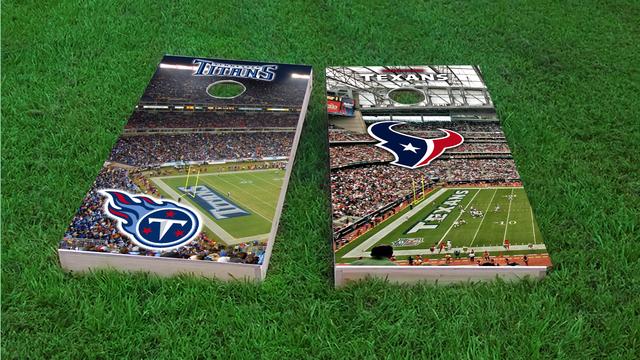 NFL Stadium (Houston Texans) Themed Custom Cornhole Board Design