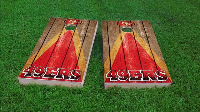 NFL Triangle (San Francisco 49ers) Themed Custom Cornhole Board Design