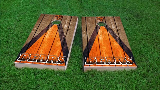 NFL Triangle (Chicago Bears) Themed Custom Cornhole Board Design