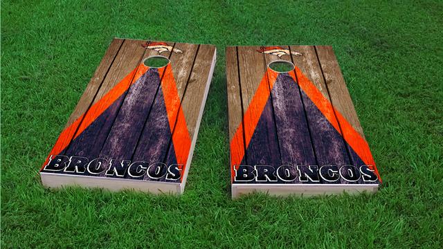 NFL Triangle (Denver Broncos) Themed Custom Cornhole Board Design