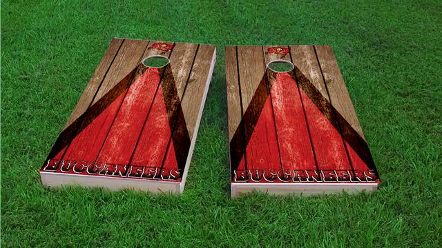 NFL Triangle (Tampa Bay Buccaneers) Themed Custom Cornhole Board Design