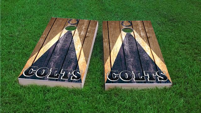 NFL Triangle (Indianapolis Colts) Themed Custom Cornhole Board Design