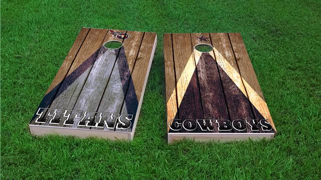 NFL Triangle (Dallas Cowboys) Themed Custom Cornhole Board Design