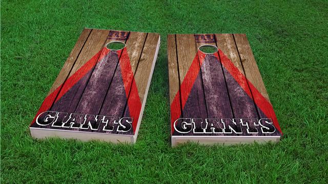 NFL Triangle (New York Giants) Themed Custom Cornhole Board Design