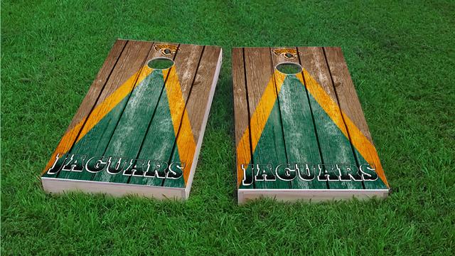 NFL Triangle (Jacksonville Jaguars) Themed Custom Cornhole Board Design