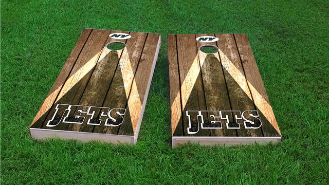 NFL Triangle (New York Jets) Themed Custom Cornhole Board Design