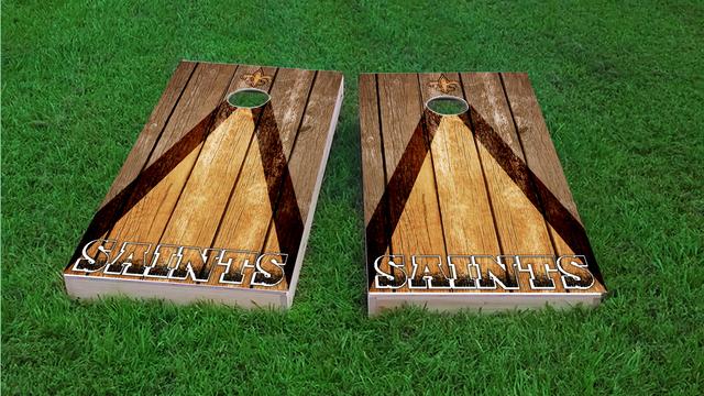 NFL Triangle (New Orleans Saints) Themed Custom Cornhole Board Design