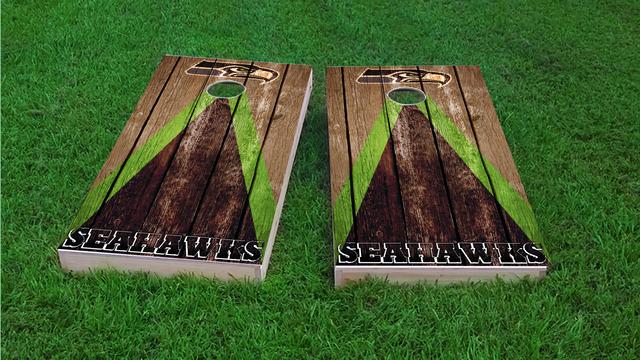 NFL Triangle (Seattle Seahawks) Themed Custom Cornhole Board Design