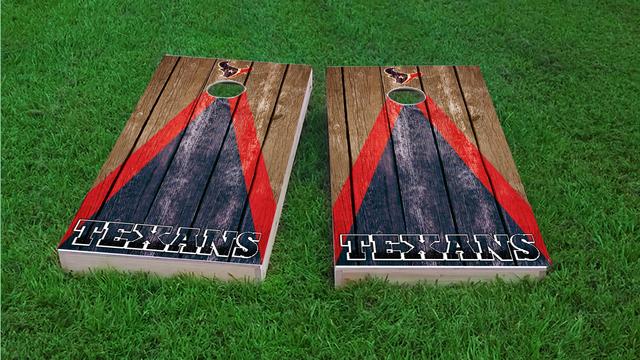 NFL Triangle (Houston Texans) Themed Custom Cornhole Board Design