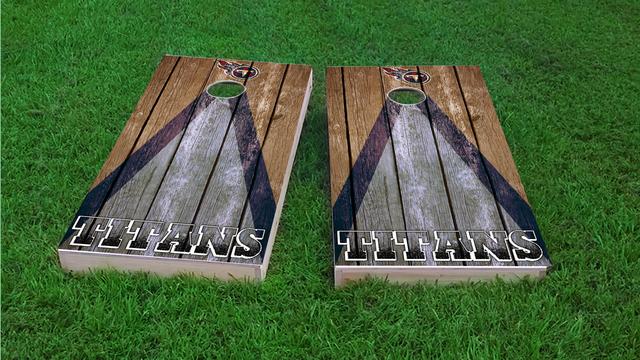 NFL Triangle (Tennessee Titans) Themed Custom Cornhole Board Design