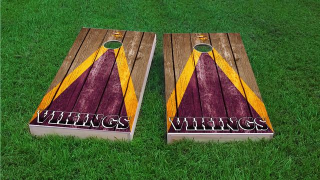 NFL Triangle (Minnesota Vikings) Themed Custom Cornhole Board Design