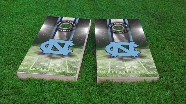 NCAA North Carolina Tar Heels Themed Custom Cornhole Board Design