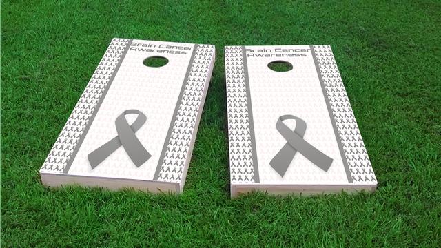 Brain Cancer Awareness Themed Custom Cornhole Board Design