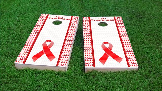 HIV Awareness Themed Custom Cornhole Board Design