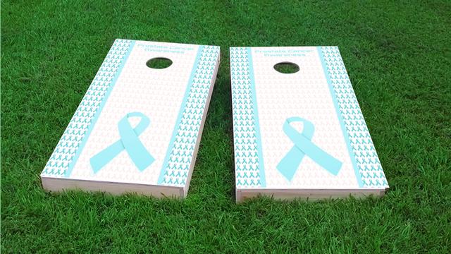 Prostate Cancer Awareness Themed Custom Cornhole Board Design