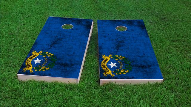 Worn State (Nevada) Flag Themed Custom Cornhole Board Design