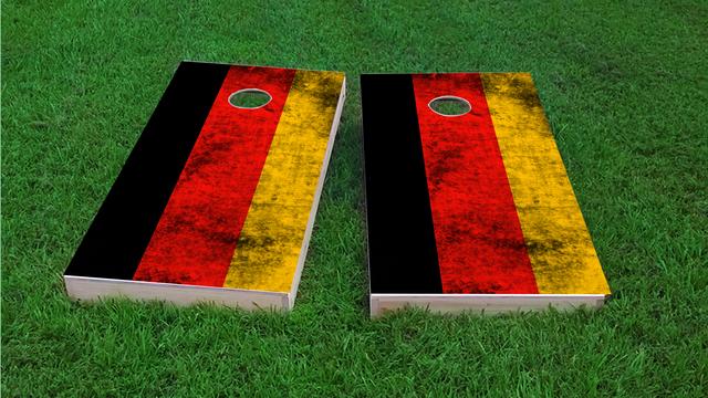 Worn National (Germany) Flag Themed Custom Cornhole Board Design
