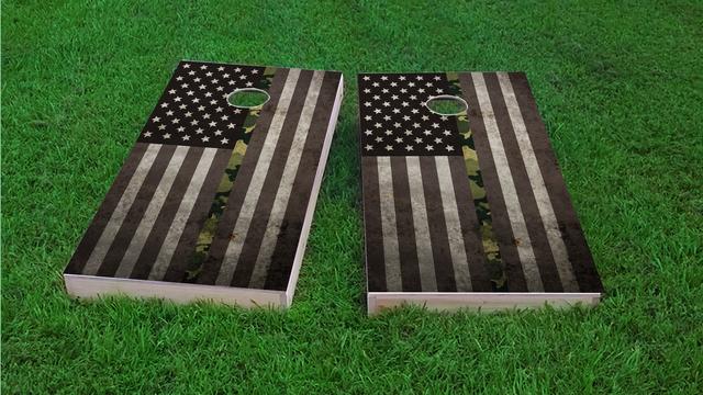 American Thin BDU (Marines) Line Themed Custom Cornhole Board Design