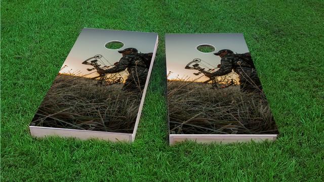 Bow Hunting #2 Themed Custom Cornhole Board Design