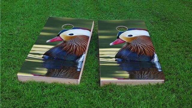 Duck Hunting Themed Custom Cornhole Board Design