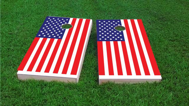  United States of America Flag Themed Custom Cornhole Board Design