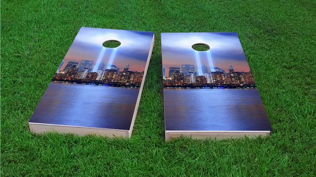 September 11th Light Memorial #1 Themed Custom Cornhole Board