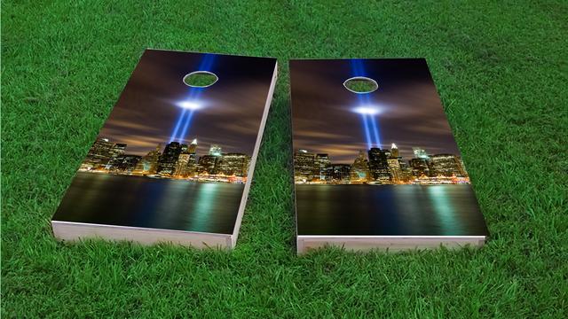September 11th Light Memorial #2 Themed Custom Cornhole Boards