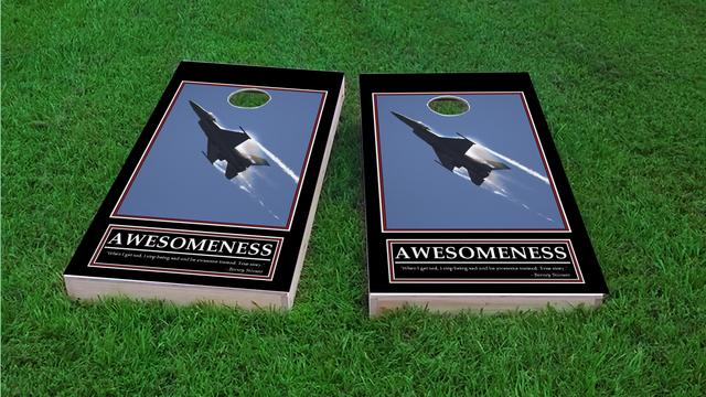 Barney Stinsons Awesomeness Motivational Themed Custom Cornhole Board Design